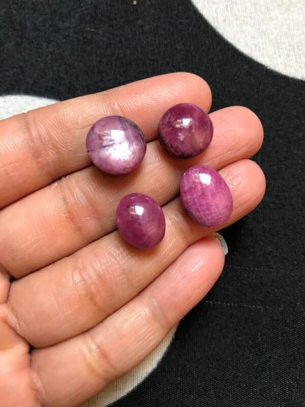 Ruby Cabochons 4 Pieces Size 15-12 MM Approx