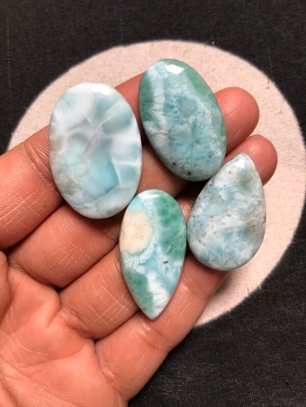 Larimar Cabochons 4 Piece Size 32-29 MM Approx