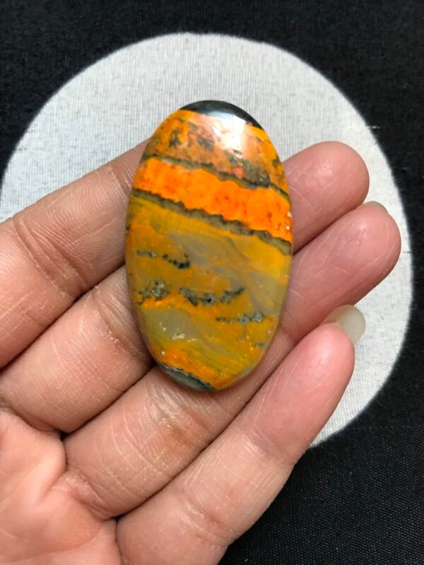 Bumble Bee Jasper Cabochon 1 Piece Size 46 MM Approx