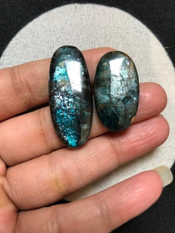 Moss Kyanite Cabochon 2 Piece Size 40-30 MM Approx