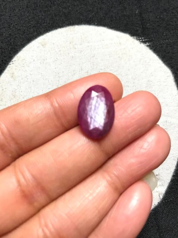 Natural Ruby Faceted Cabochons 1 Piece Size 16 MM Approx
