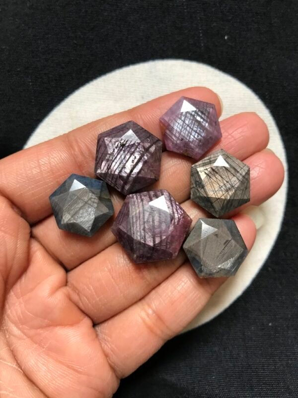 Ruby Faceted Cabochon 6 Piece Size 18-15 MM Approx