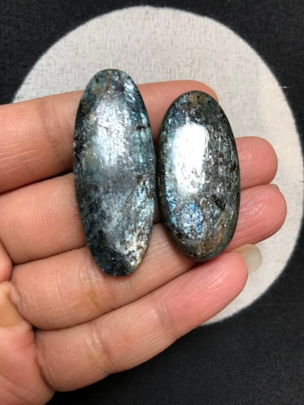 Moss Kyanite Cabochon 2 Piece Size 47-40 MM Approx
