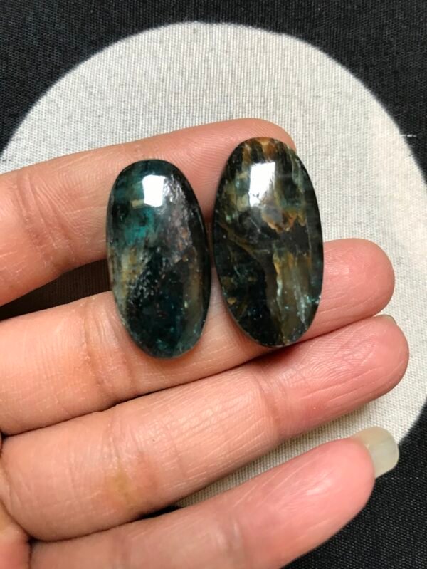 Moss Kyanite Cabochon 2 Piece Size 32-30 MM Approx
