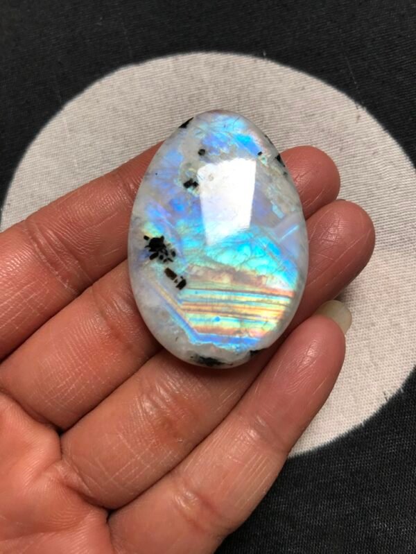 Rainbow Moonstone Cabochon 1 Piece Size 45 MM Approx