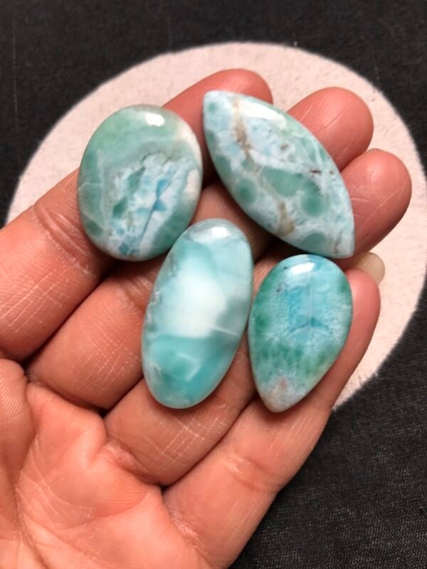 Larimar Cabochons 4 Piece Size 35-25 MM Approx