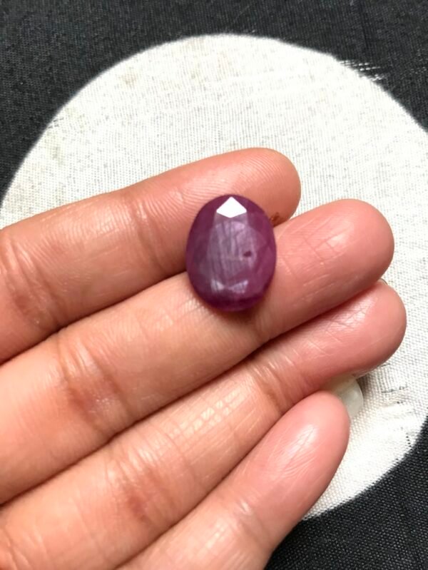 Natural Ruby Faceted Cabochons 1 Piece Size 16 MM Approx