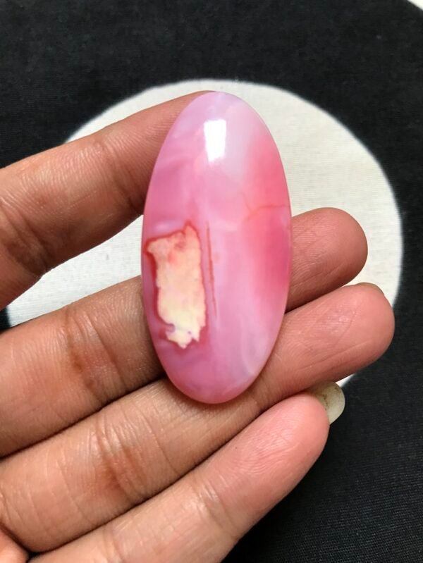 Pink Peruvian Opal Cabochon 1 Piece Size 48 MM Approx