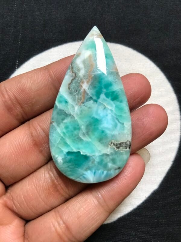 Natural Larimar Cabochon 1 Piece Size 57 MM Approx