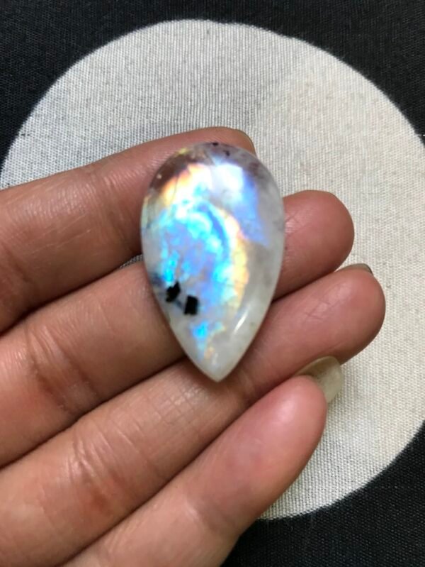 Rainbow Moonstone Cabochon 1 Piece Size 33 MM Approx