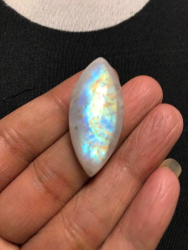 Rainbow Moonstone Cabochon 1 Piece Size 39 MM Approx