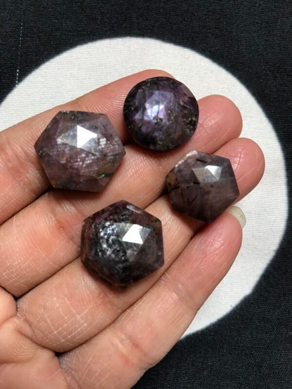 Ruby Faceted Cabochon 4 Piece Size 19-17 MM Approx