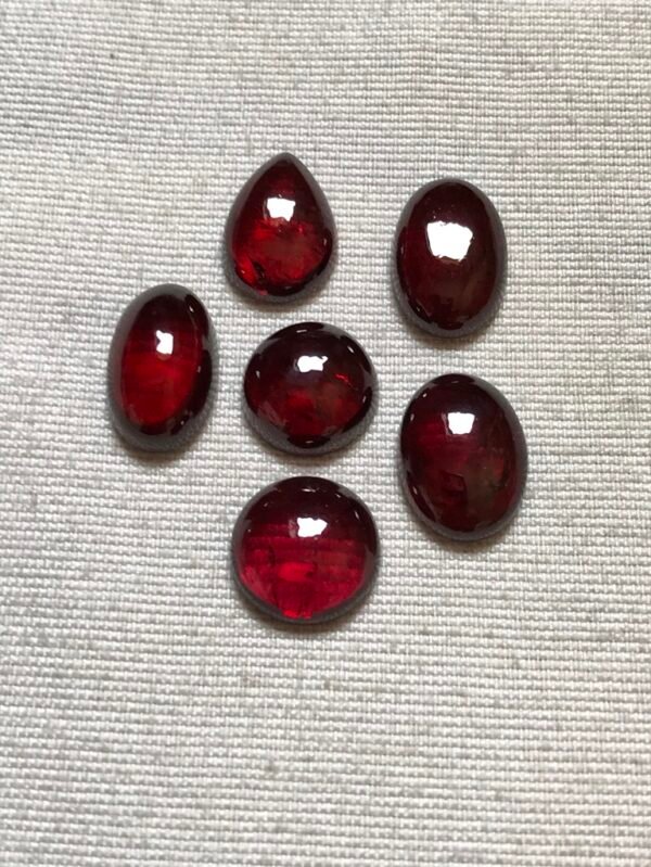 Garnet Cabochon 6 Piece Size 10-8 MM Approx