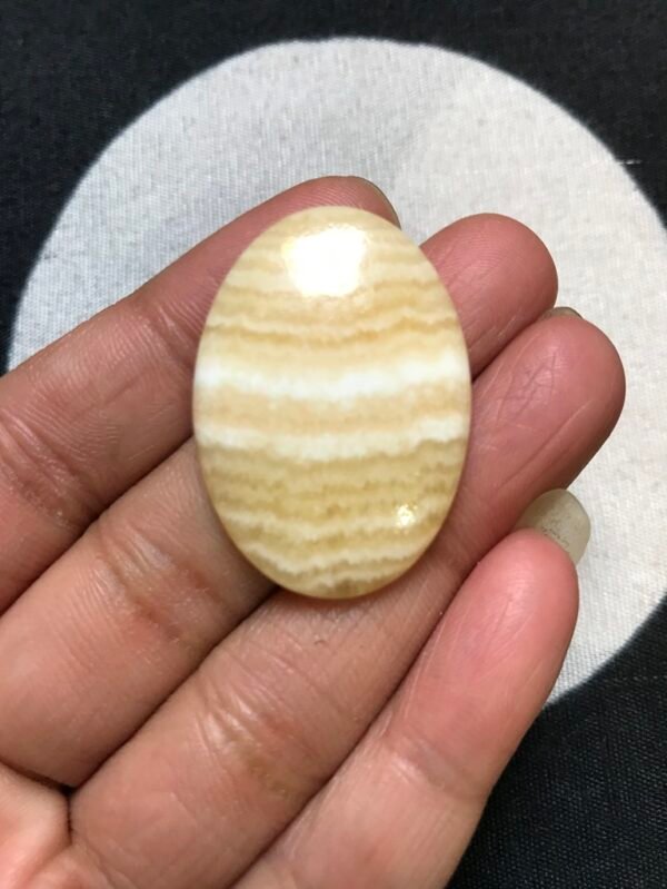 Yellow less Agate 1 Cabochon Piece Size 35 MM Approx