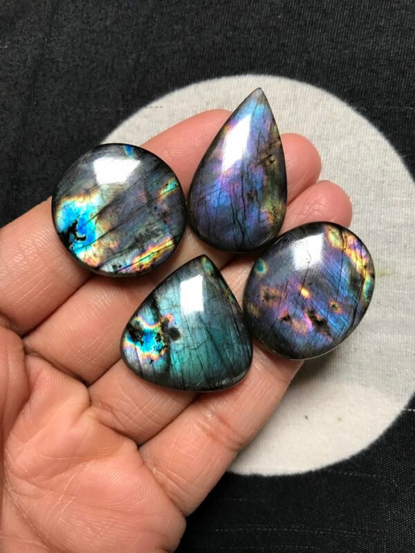 Labradorite Cabochon 4 Piece Size 35-26 MM Approx