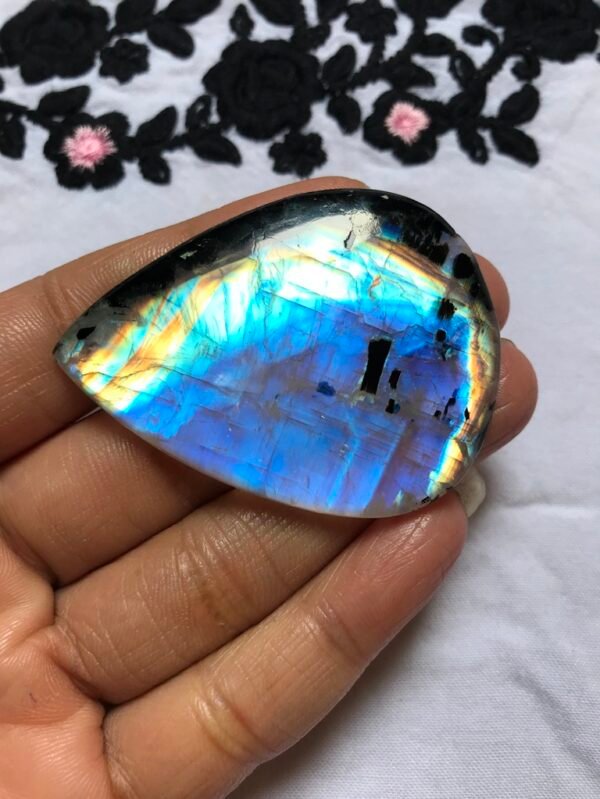 Rainbow Moonstone Cabochon 1 Piece Size 55 MM Approx