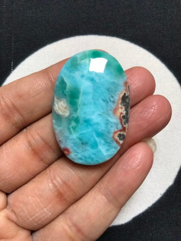 Natural Larimar Cabochon 1 Piece Size 39 MM Approx