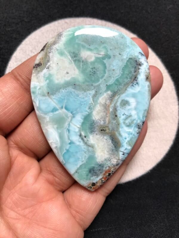 Natural Textured Larimar Cabochon 1 Piece Size 70 MM Approx