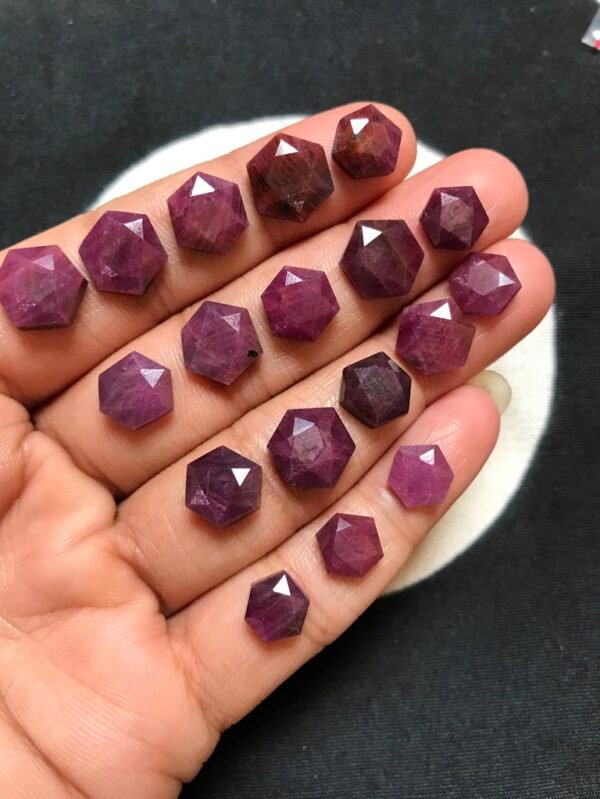 Ruby Faceted Cabochon 18 Piece Size 10-8 MM Approx