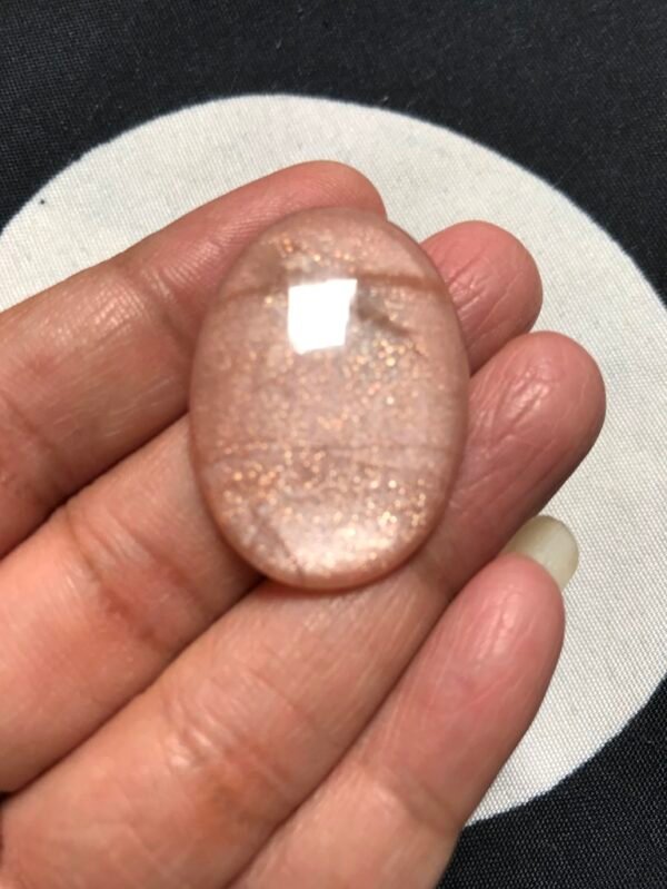 Peach Moonstone Cabochons 1 Piece Size 33 MM Approx
