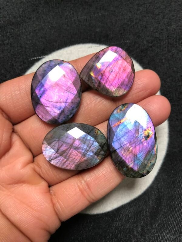 Labradorite Faceted Cabochon 4 Piece Size 32-25 MM Approx
