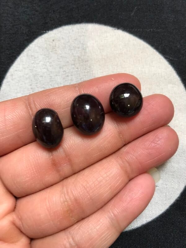 Ruby Cabochon 3 Piece Size 15-12 MM Approx