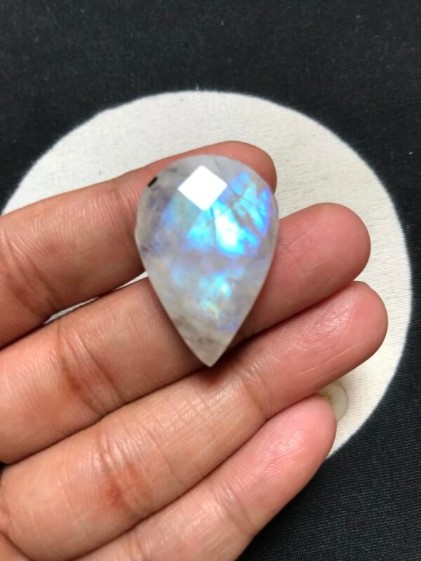 Rainbow Moonstone Faceted Cabochon 1 Piece Size 30 MM Approx