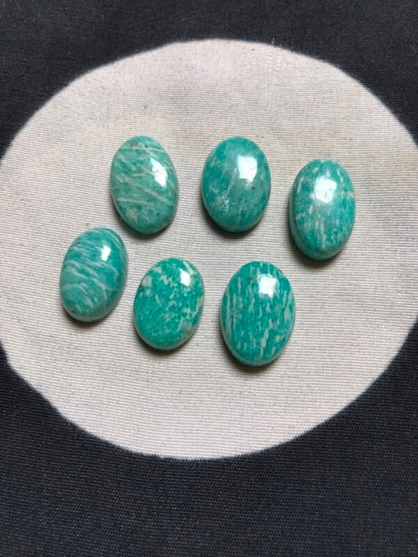 Amazonite Cabochon 6 Piece Size 20-18 MM Approx