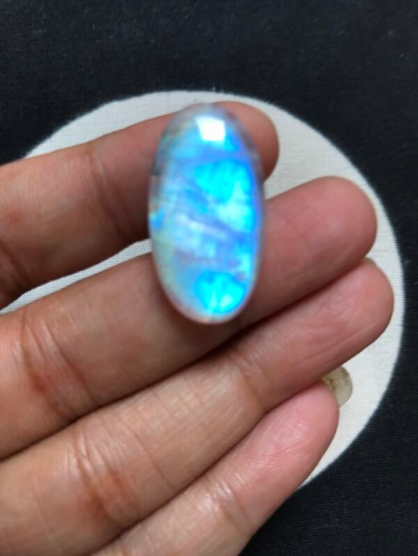 Rainbow Moonstone Cabochon 1 Piece Size 27 MM Approx