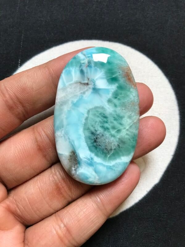 Natural Larimar Cabochon 1 Piece Size 51 MM Approx