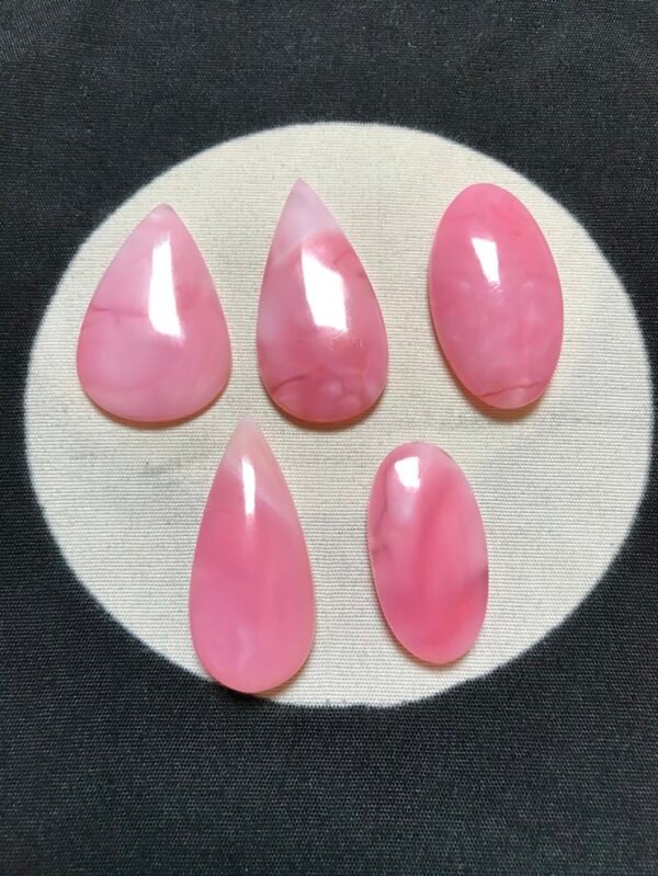 Pink Peruvian Opal Cabochon 5 Piece Size 39-31 MM Approx