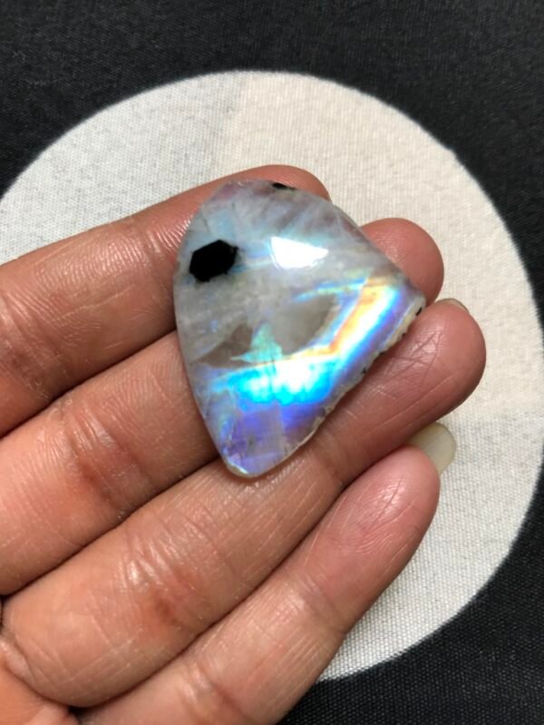 Rainbow Moonstone Slice Cabochons 1 Piece Size 31 MM Approx