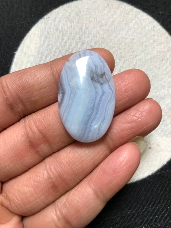 Blue Lace Agate Cabochon 1 Piece Size 33 MM Approx