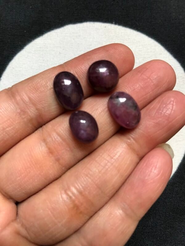 Ruby Cabochon 4 Piece Size 12-11 MM Approx