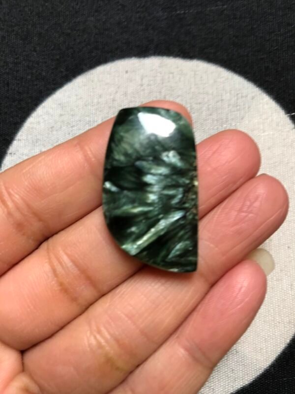 Seraphinite Cabochon 1 Piece Size 32 MM Approx