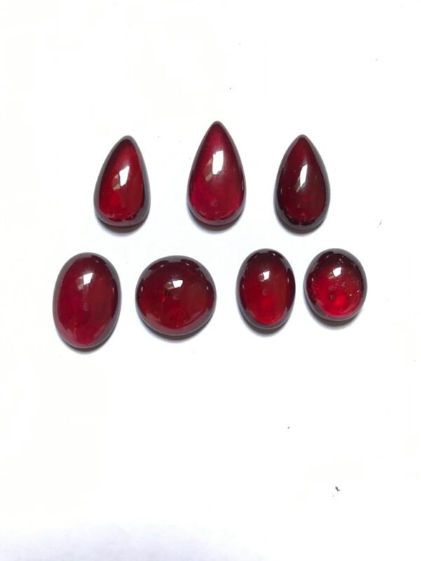 Garnet Cabochon 7 Piece Size 18-12 MM Approx