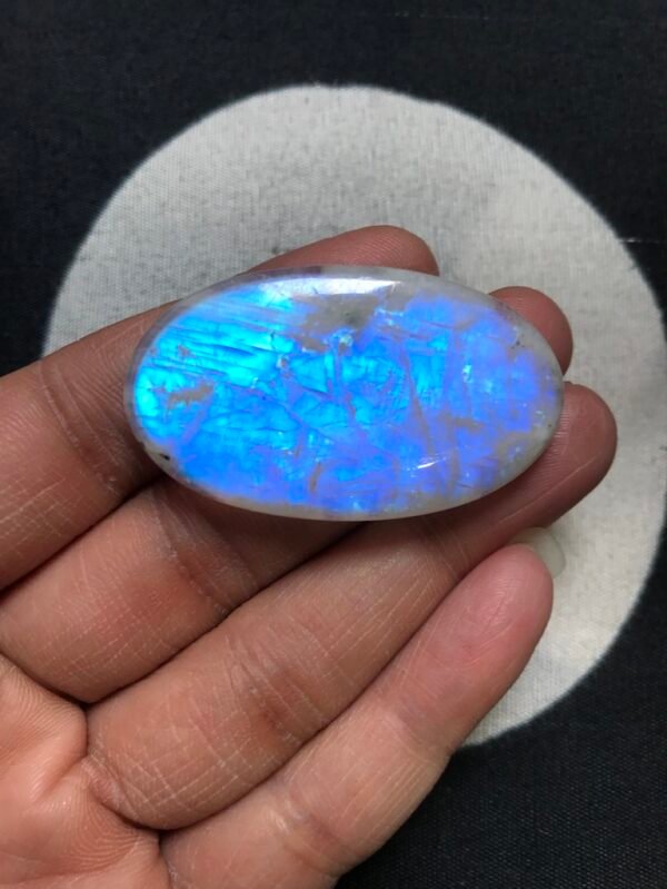 Rainbow Moonstone Cabochon 1 Piece Size 45 MM Approx