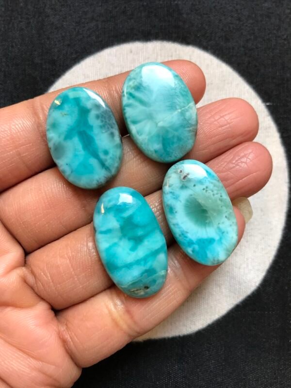 Larimar Cabochon 4 Piece Size 26-24 MM Approx
