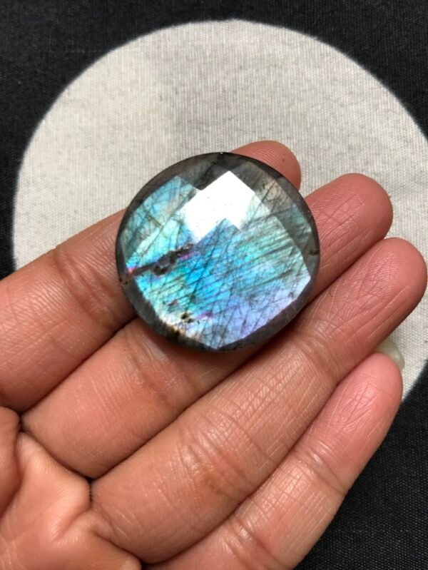 Labradorite Faceted Cabochon 1 Piece Size 31 MM Approx