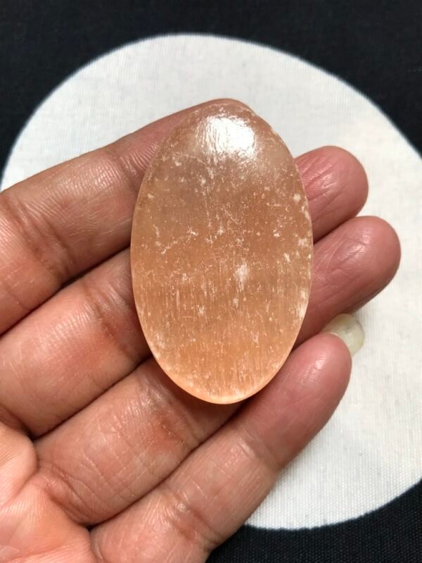 Orange Selenite Cabochon 1 Piece Size 46 MM Approx