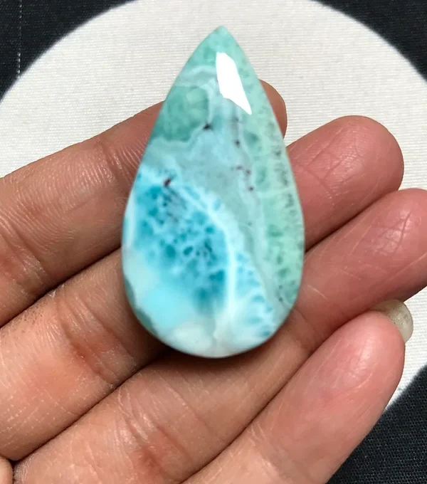 Natural Larimar Cabochon 1 Piece Size 41 MM Approx