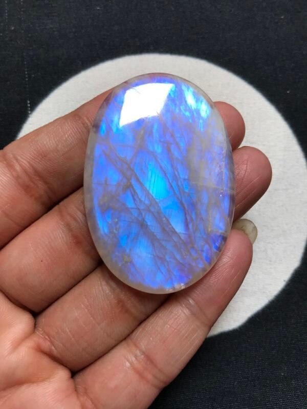 Rainbow Moonstone Cabochon 1 Piece Size 51 MM Approx