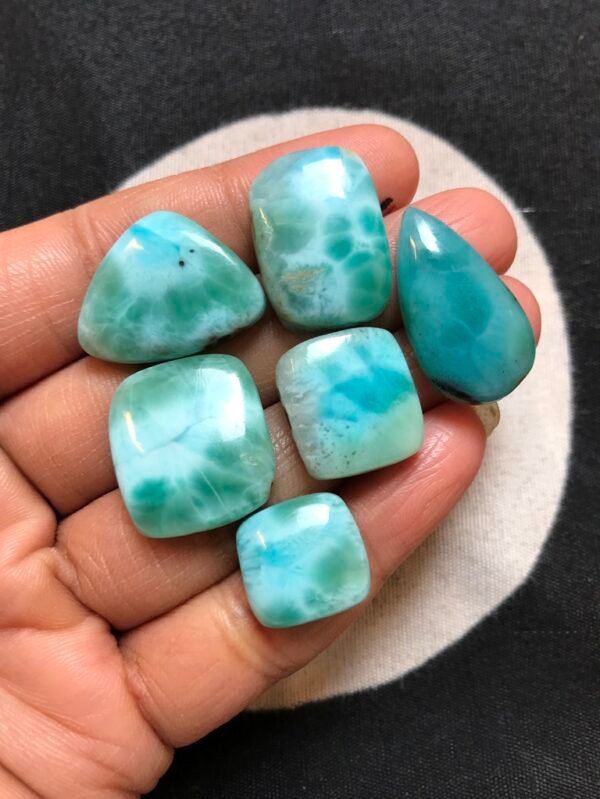 Larimar Cabochon 6 Piece Size 25-13 MM Approx
