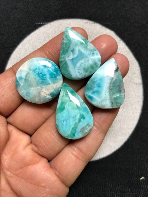 Larimar Cabochon 4 Piece Size 29-23 MM Approx