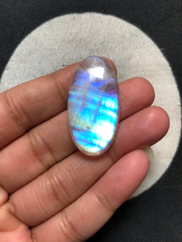 Rainbow Moonstone Cabochon 1 Piece Size 37 MM Approx