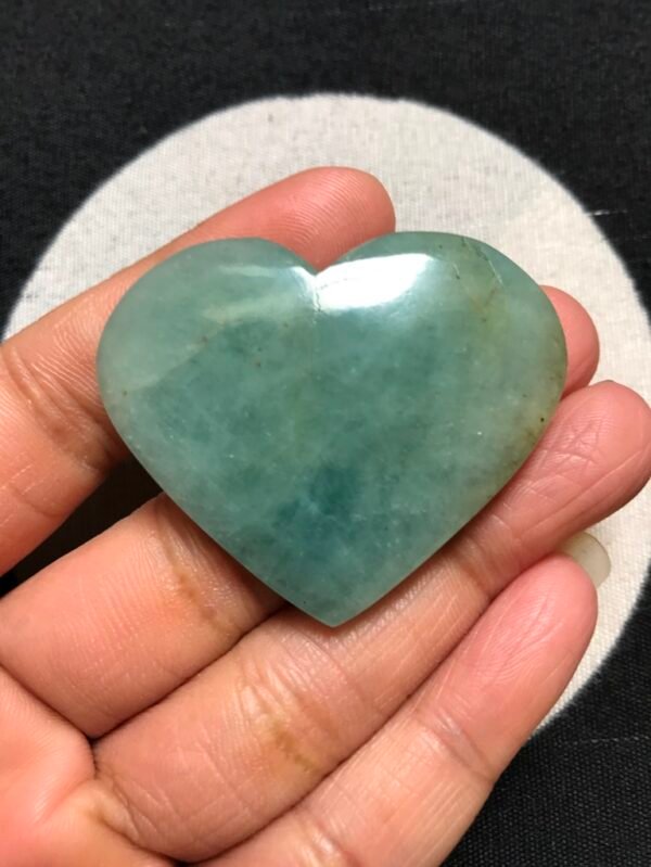 Aquamarine Heart Shape Cabochon 1 Piece Size 46 MM Approx
