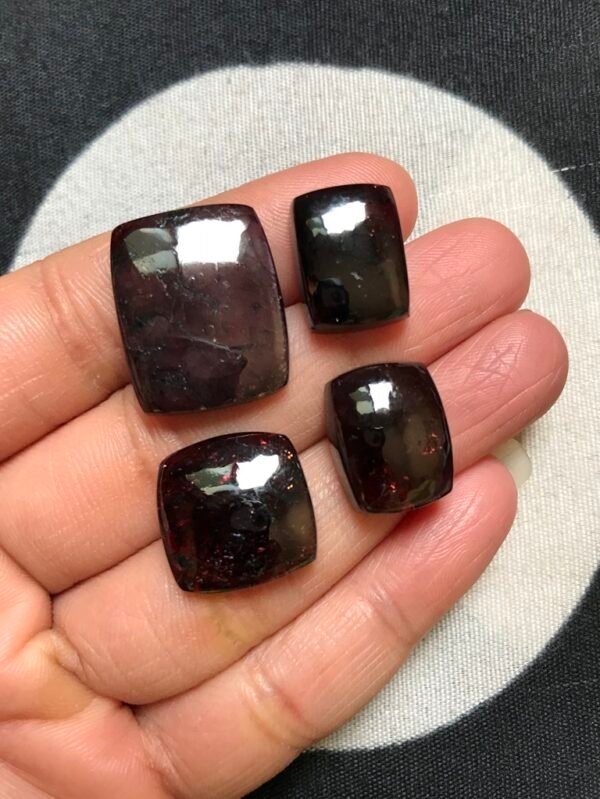 Garnet Cabochon 4 Piece Size 22-15 MM APPROX