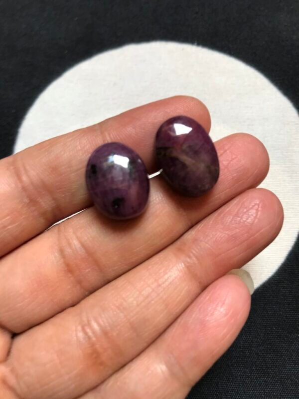 Ruby Cabochon 2 Piece Size 17-16 MM Approx