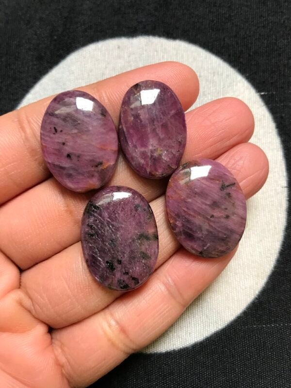 Ruby Cabochon 4 Piece Size 23-22 MM Approx