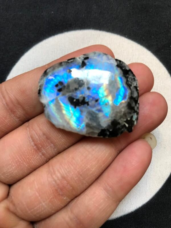Rainbow Moonstone Slice Cabochons 1 Piece Size 34 MM Approx